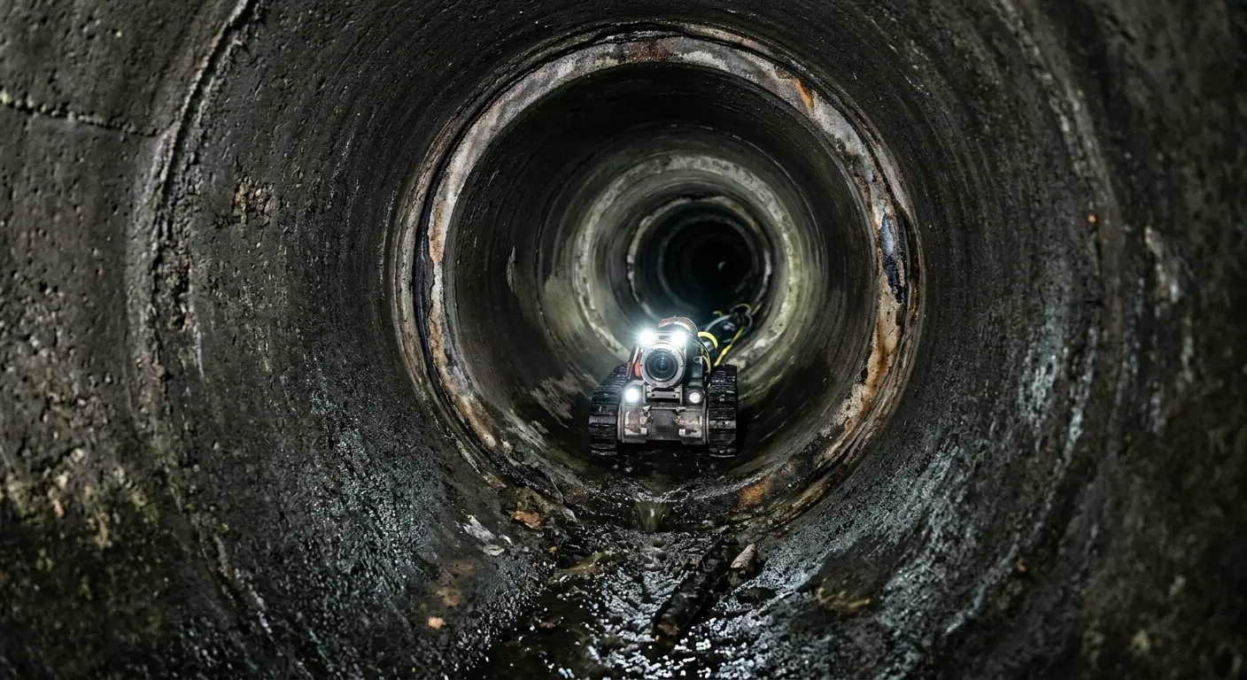 Robotic sewer camera inspecting pipe interior for Sewer Line Repair in Sienna
